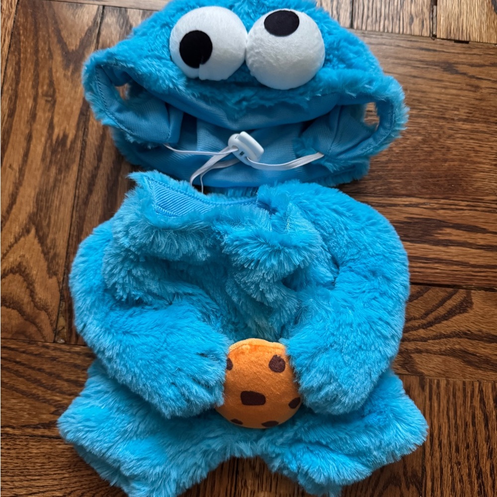 Blue Plush Cookie Monster Costume for Dog